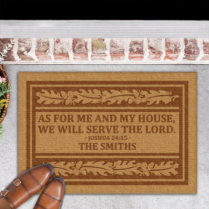 As For Me And My House We Will Serve The Lord | Personalized Doormat JSDMPM1597L