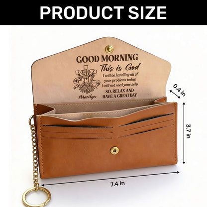 Good Morning This Is God | Personalized Leather Envelope Wallet