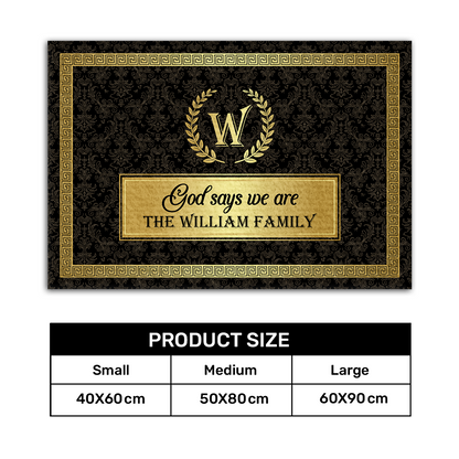 God Says We Are | Personalized Doormat
