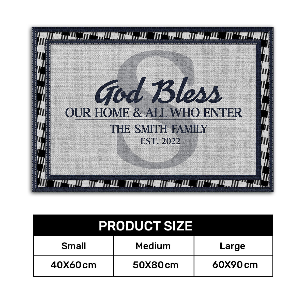 God Bless This Home | Personalized Doormat JSDMHLPA1731L