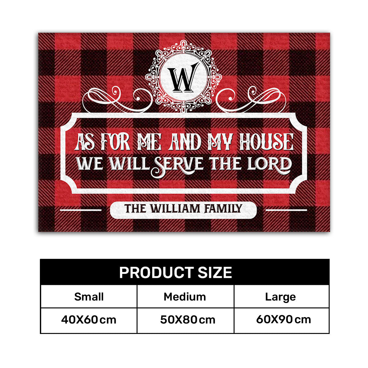 As For Me And My House We Will Serve The Lord | Personalized Doormat