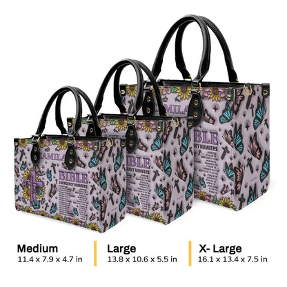 Bible Emergency Numbers | Personalized Leather Handbag JSLHBHA14