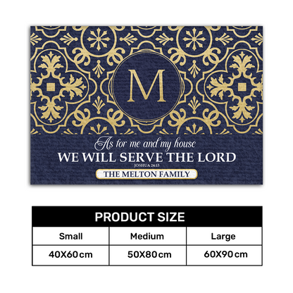 As For Me And My House We Will Serve The Lord | Personalized Doormat