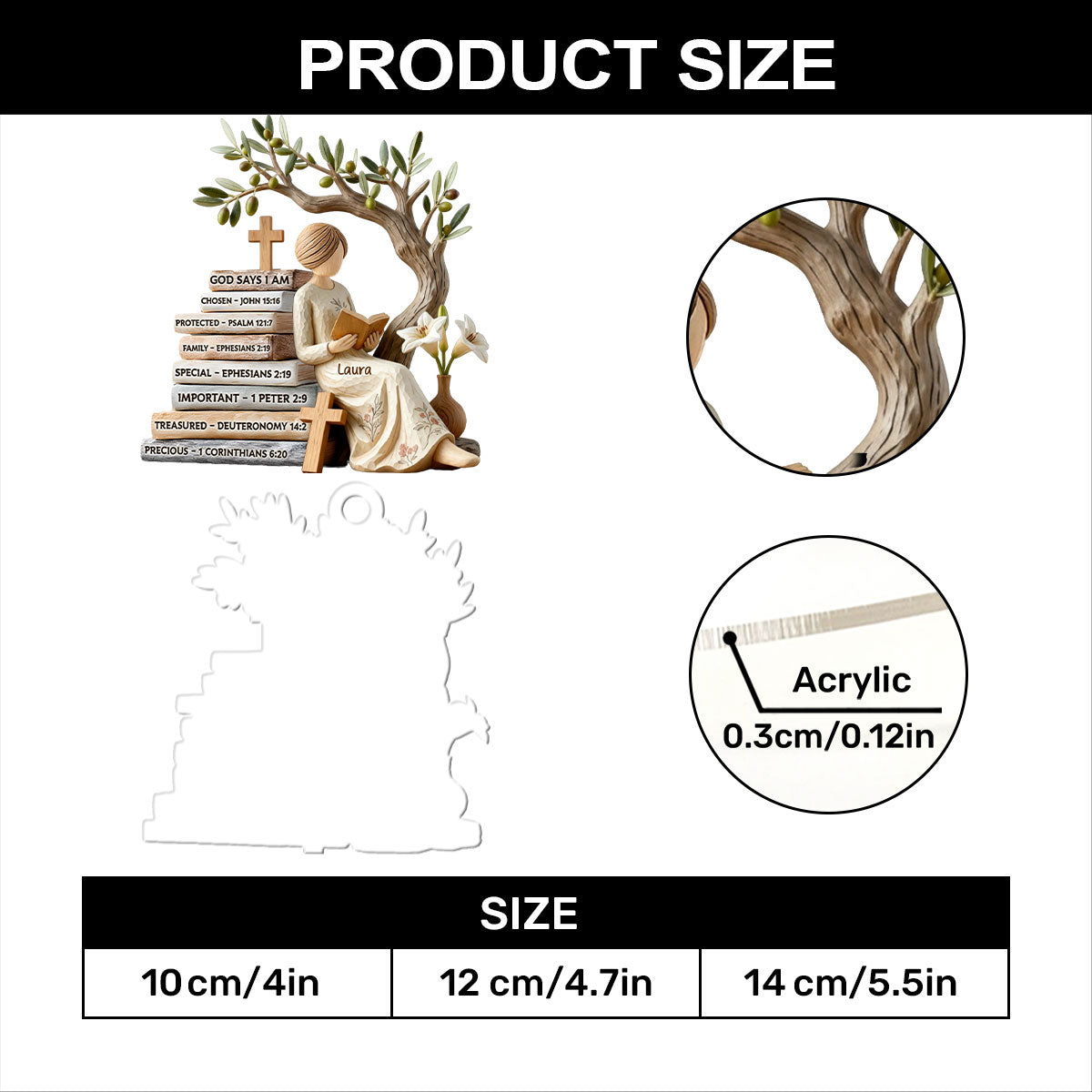 God Says I Am | Personalized 1-Layer Acrylic Ornament