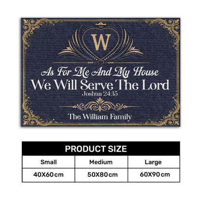 As For Me And My House We Will Serve The Lord | Personalized Doormat