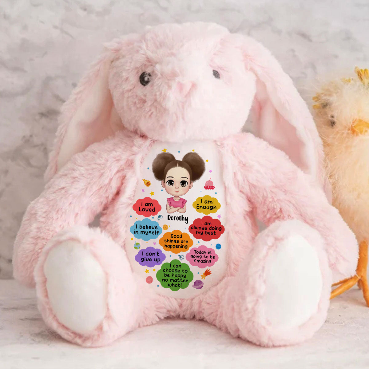 Good Things Are Happening | Personalized Stuffed Bunny