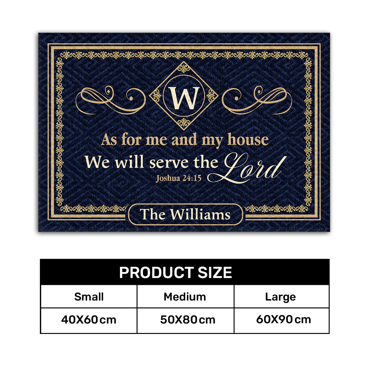 As For Me And My House We Will Serve The Lord | Personalized Doormat