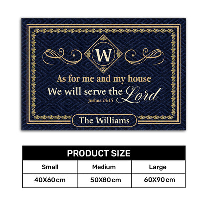 As For Me And My House We Will Serve The Lord | Personalized Doormat