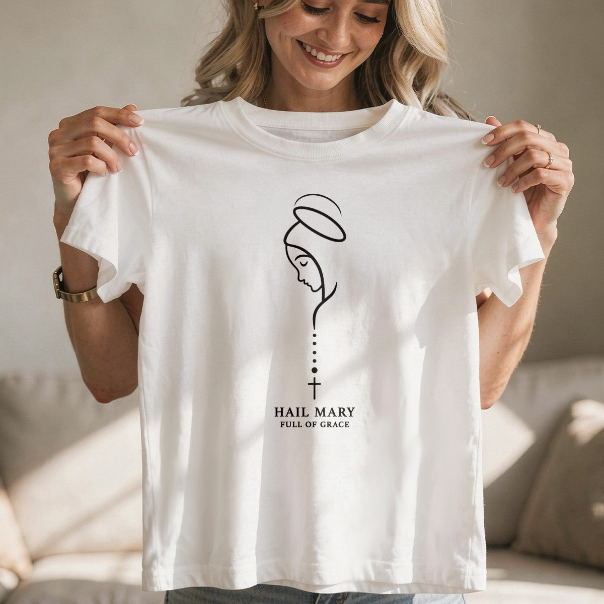 Hail Mary Full Of Grace |  2D Unisex T-shirt