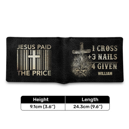 Jesus Paid The Price | Personalized Folded Wallet For Men