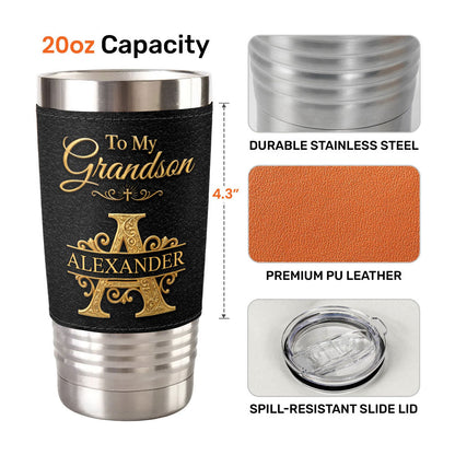 Be The Man I Know You Can Be | Personalized 20oz Leather Wrapped Tumbler