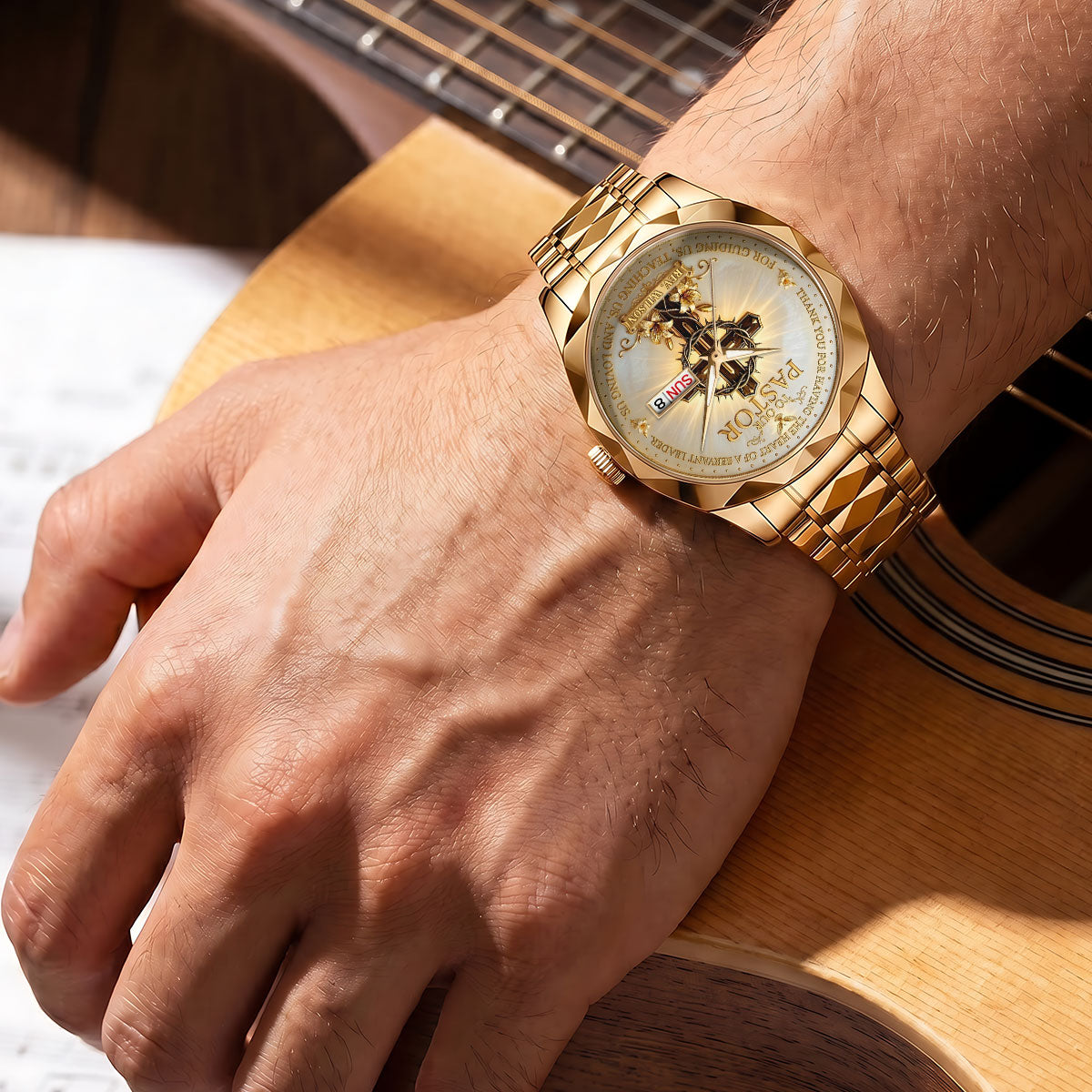To Our Pastor For Having The Heart Of A Servant Leader | Personalized Men's Wrist Watch