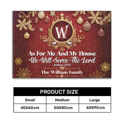 As For Me And My House We Will Serve The Lord | Personalized Doormat