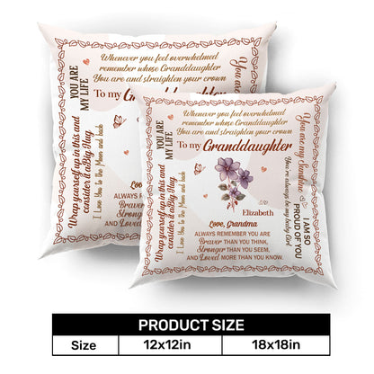 To My Daughter/Granddaughter Birth Month Flowers | Personalized Crystal Velvet Pillow