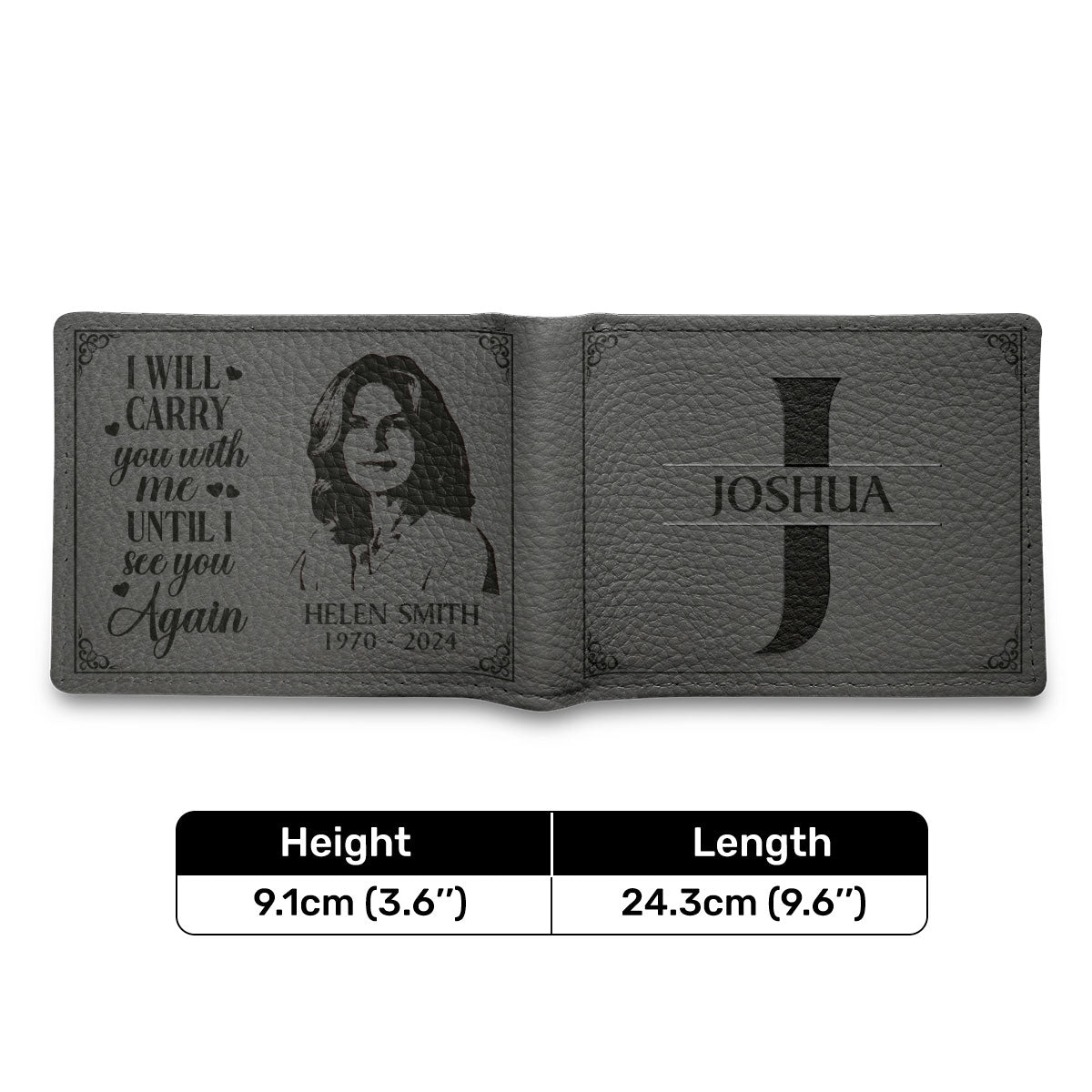 I'll Carry You With Me Until I See You Again | Personalized Folded Wallet For Men JSLFWPH2360D
