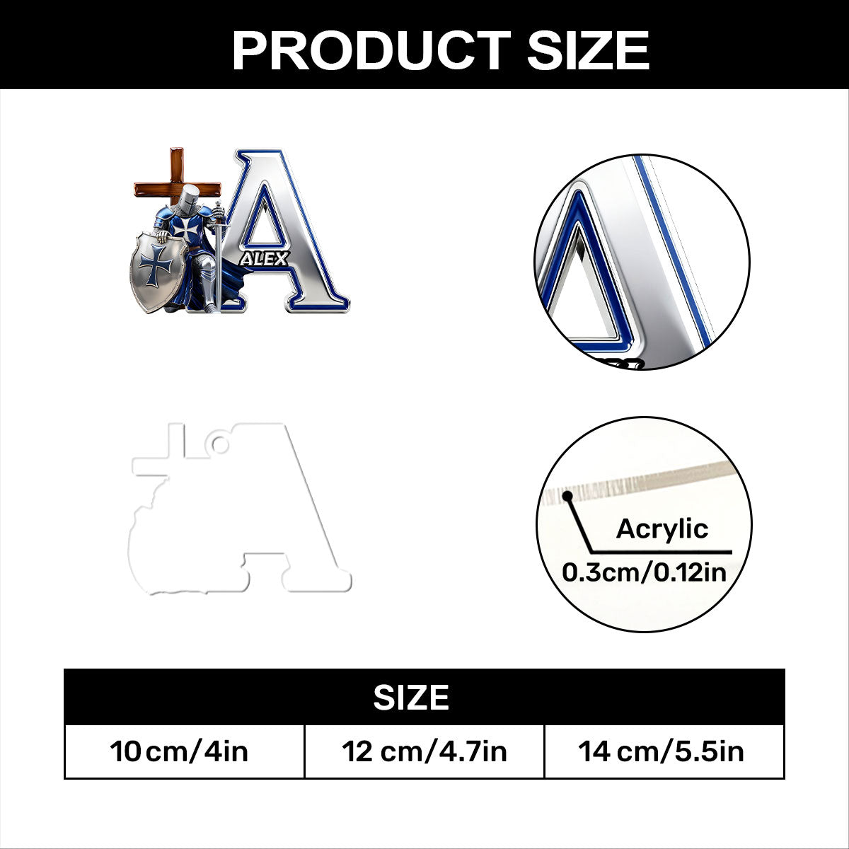 Knight Of God | Personalized 1-Layer Acrylic Ornament