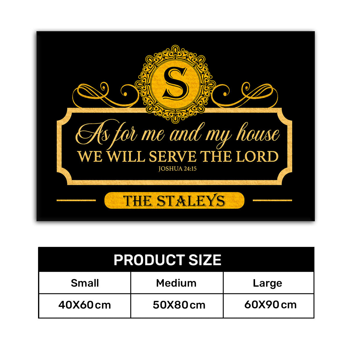 As For Me And My House We Will Serve The Lord | Personalized Doormat JSDMPH1406M