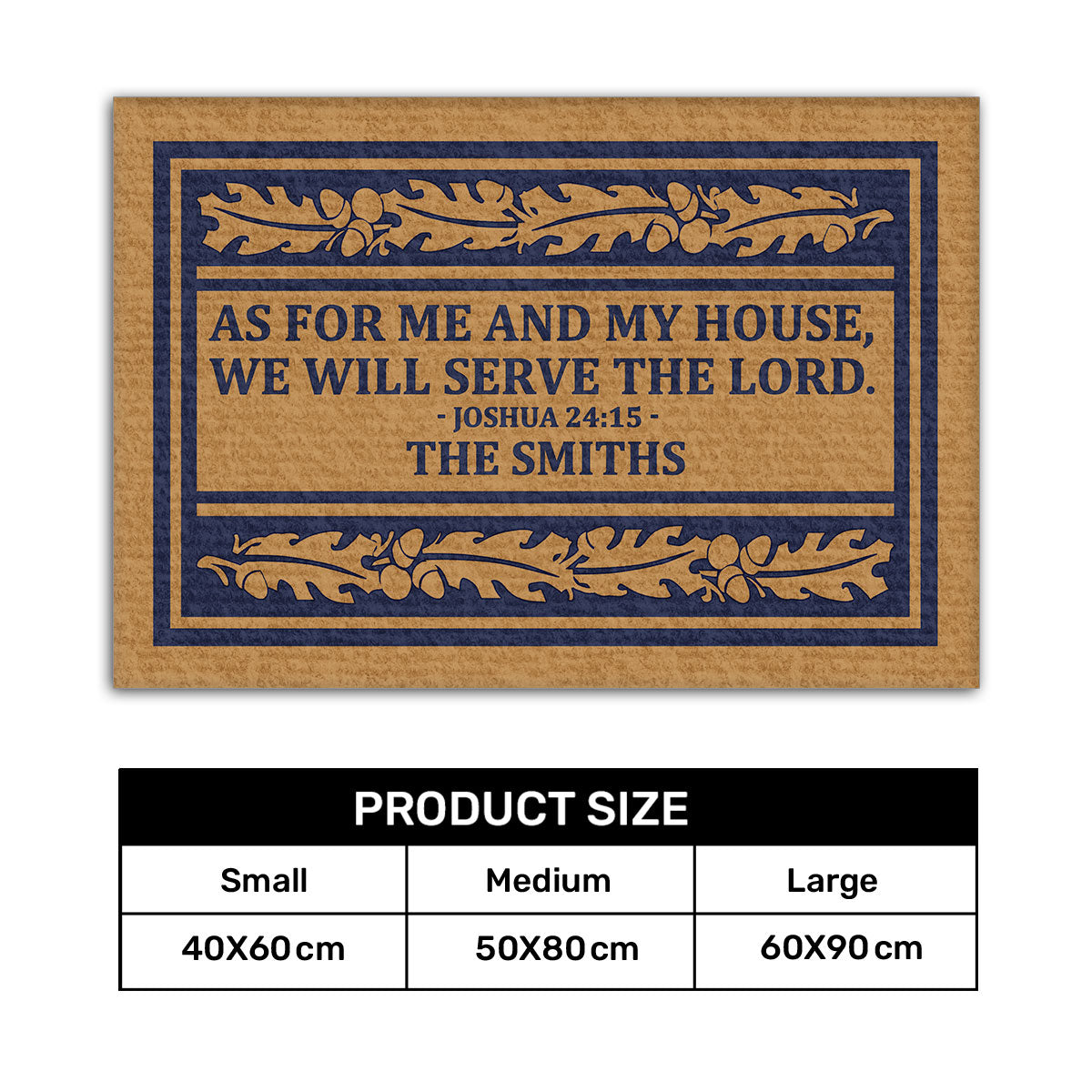 As For Me And My House We Will Serve The Lord | Personalized Doormat JSDMPM1597L