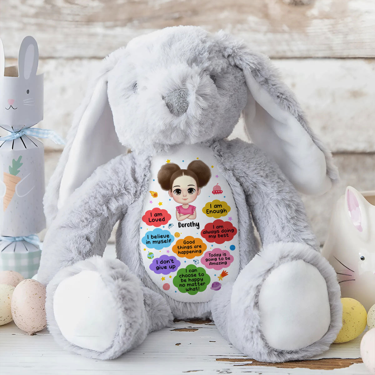 Good Things Are Happening | Personalized Stuffed Bunny