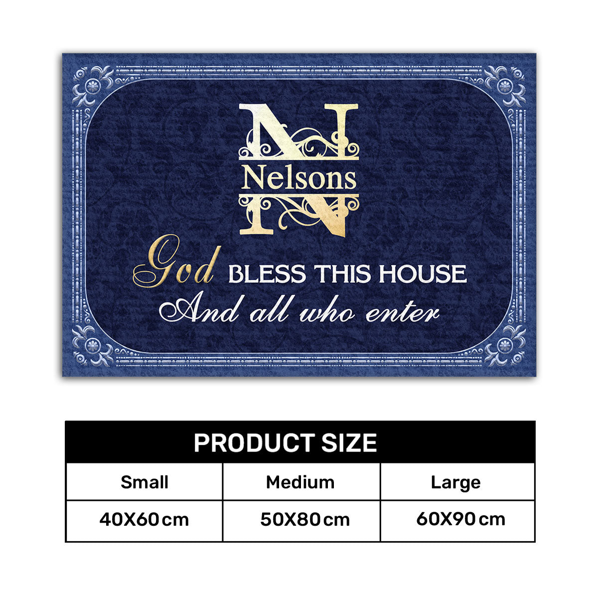 God Bless This House And All Who Enter | Personalized Doormat JSDMPHA1596D