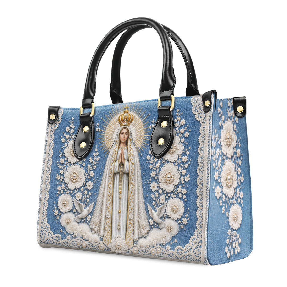 Our Lady Of Fátima In Bloom |  Leather Handbag