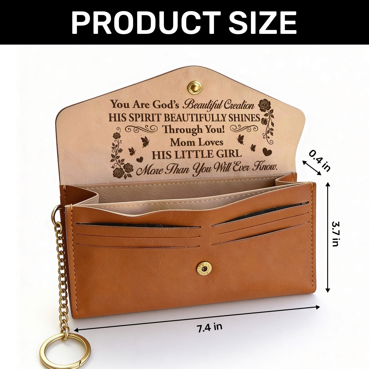 You Are God's Beautiful Creation | Personalized Leather Envelope Wallet