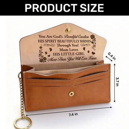 You Are God's Beautiful Creation | Personalized Leather Envelope Wallet
