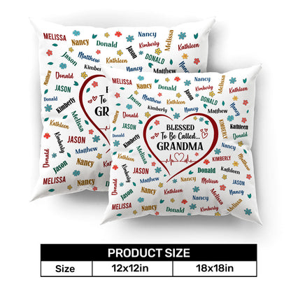 Blessed To Be Called Grandma | Personalized Crystal Velvet Pillow
