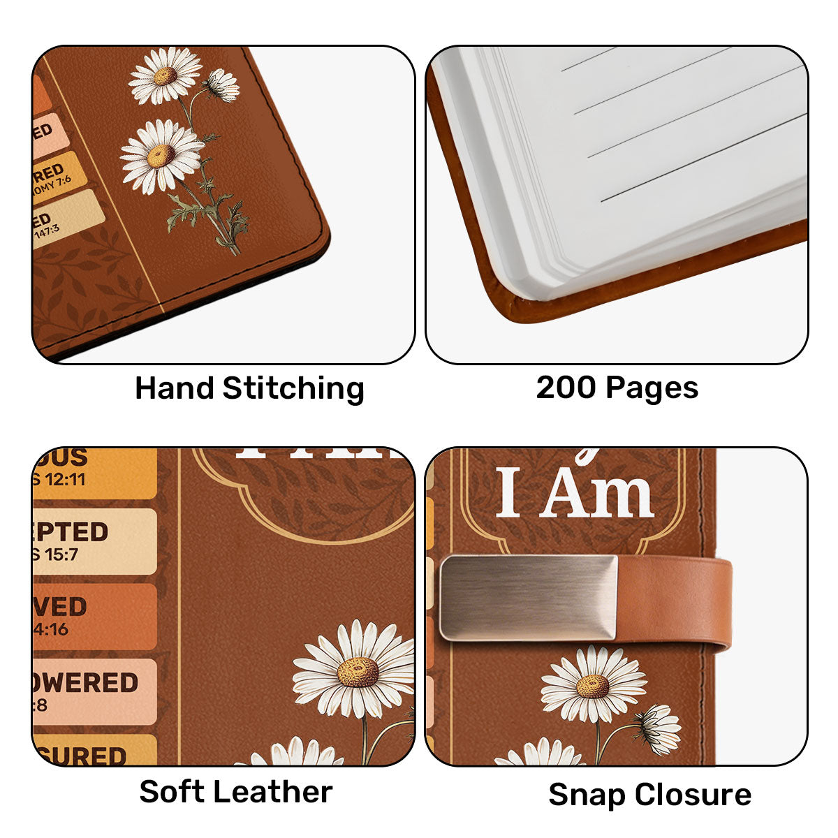 God Says I Am | Personalized Leather Notebook & Pen Set