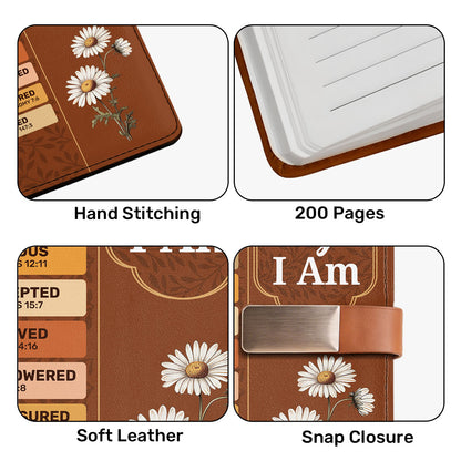 God Says I Am | Personalized Leather Notebook & Pen Set