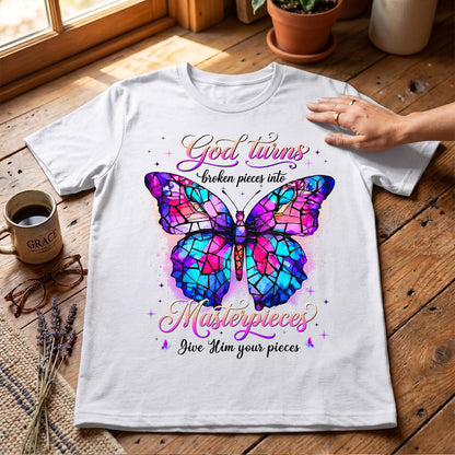 Broken Pieces Into God’s Masterpiece |  2D Unisex T-shirt