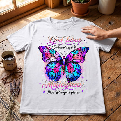 Broken Pieces Into God’s Masterpiece |  2D Unisex T-shirt