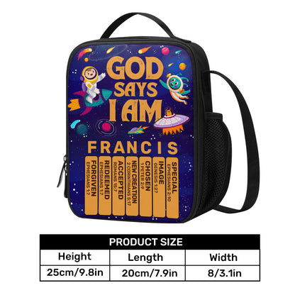 God Says I Am | Personalized Lunch Box Bag JSLBBPH1309D