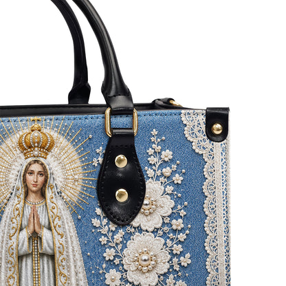 Our Lady Of Fátima In Bloom |  Leather Handbag