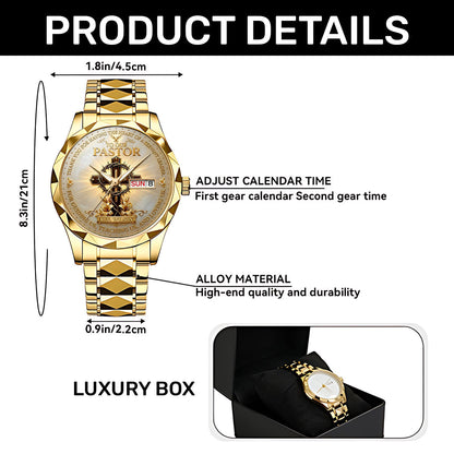To Our Pastor For Having The Heart Of A Servant Leader | Personalized Men's Wrist Watch