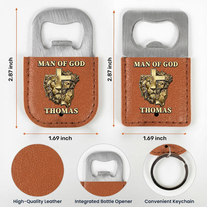 Man Of God | Personalized Leather Opener Keychain