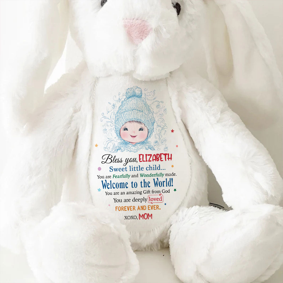 Bless You Precious Child | Personalized Stuffed Bunny