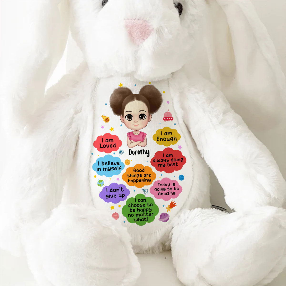 Good Things Are Happening | Personalized Stuffed Bunny