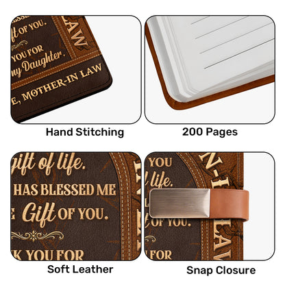 To My Son-in-Law Thank You For Loving My Daughter | Personalized Leather Notebook & Pen Set