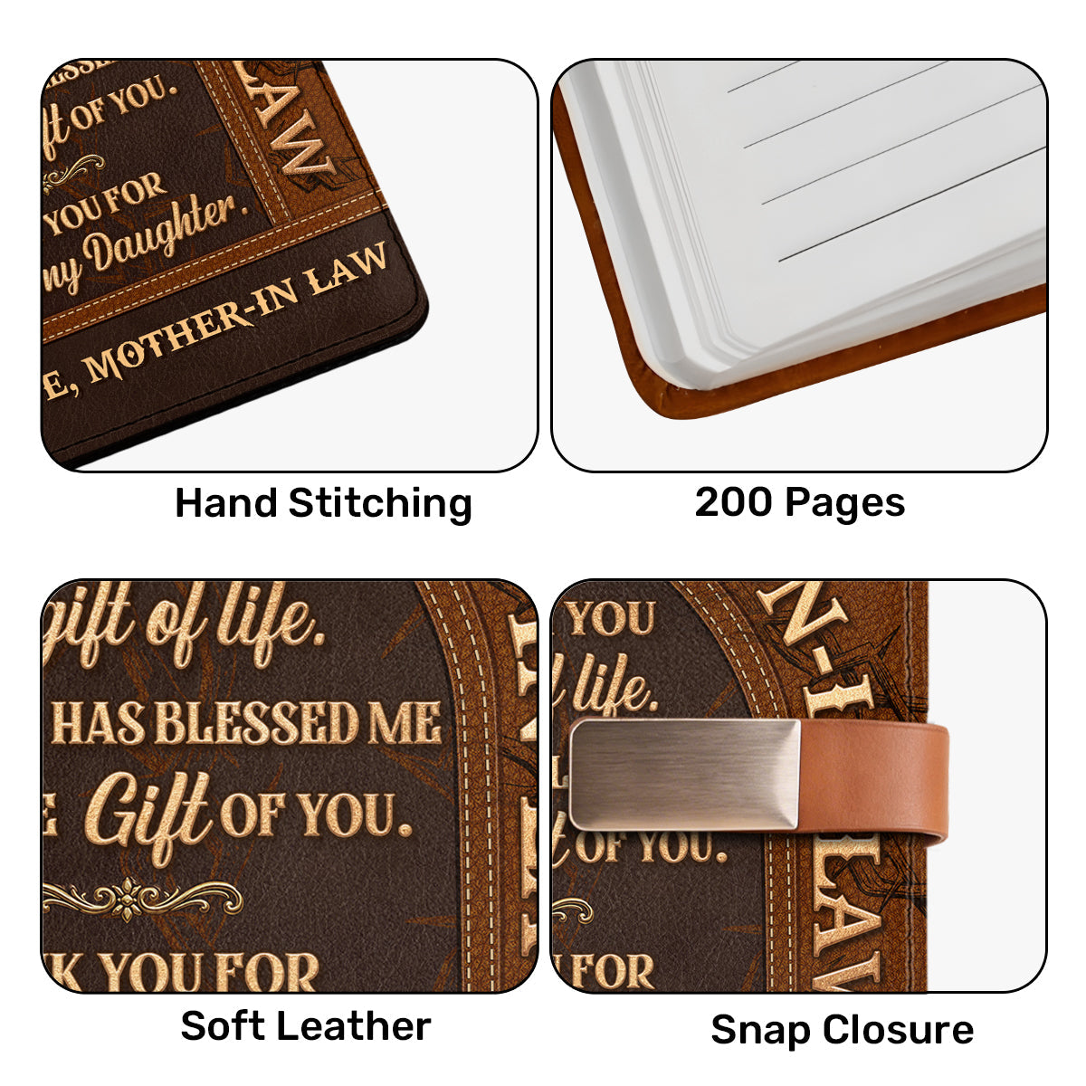 To My Son-in-Law Thank You For Loving My Daughter | Personalized Leather Notebook & Pen Set