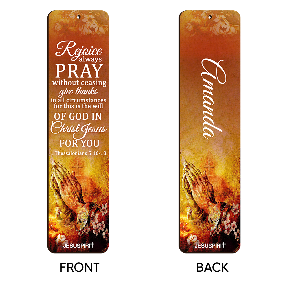 Beautiful Personalized Wooden Bookmarks - Give Thanks In All Circumstances BM01