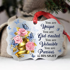 Pretty Rose And Butterfly Aluminium Ornament - You Are God Created AA123