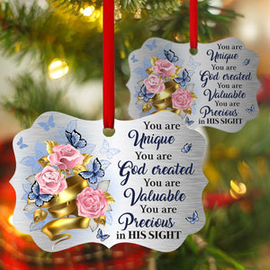 Pretty Rose And Butterfly Aluminium Ornament - You Are God Created AA123
