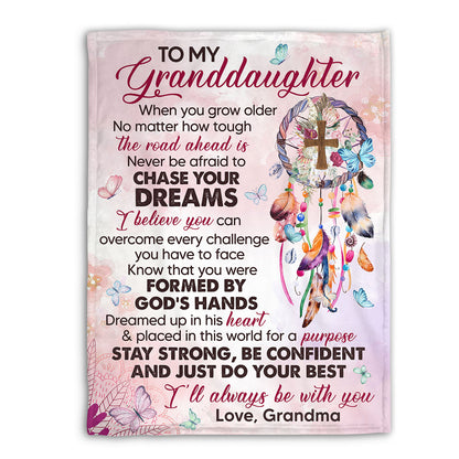 Cute Dreamcatcher Fleece Blanket For Granddaughter - I’ll Always Be With You AA177