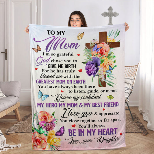 You’ll Always Be In My Heart - Meaningful Froral Cross Fleece Blanket AA191