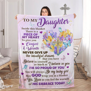 You Will Always Be My Baby Girl - Pretty Flower Fleece Blanket For Daughter AA192