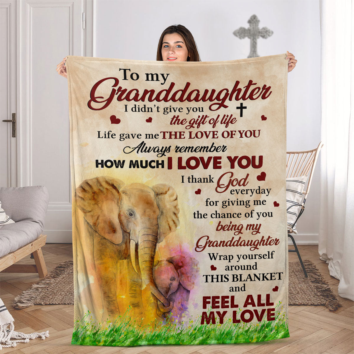 Always Remember How much I Love You - Special Elephant Fleece Blanket For Granddaughter AA197