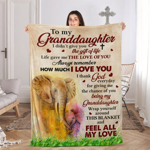 Always Remember How much I Love You - Special Elephant Fleece Blanket For Granddaughter AA197