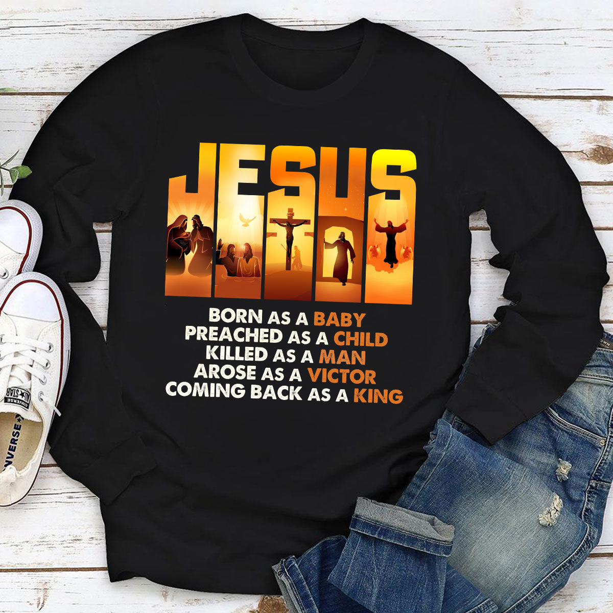 Jesus Preached As A Child - Awesome Christian Unisex Long Sleeve HIM255