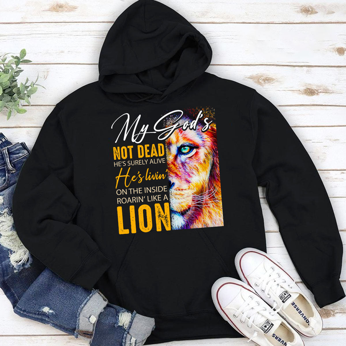 My God‘s Not Dead, He’s Surely Alive - Must-Have Lion Unisex Hoodie AM ...